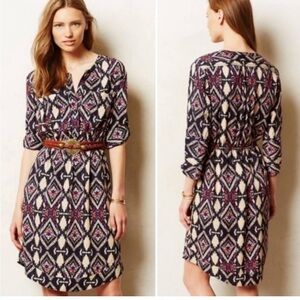 Anthro Holding Horses Ikat Shirt Dress XS Boho Tunic Mini